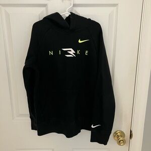 Nike Black Hoodie with Lime Details